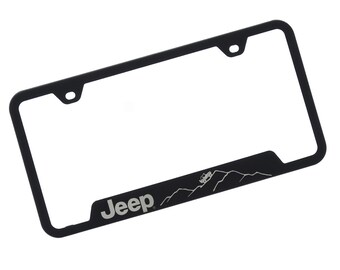 Jeep mountain license plate frame (matte black)