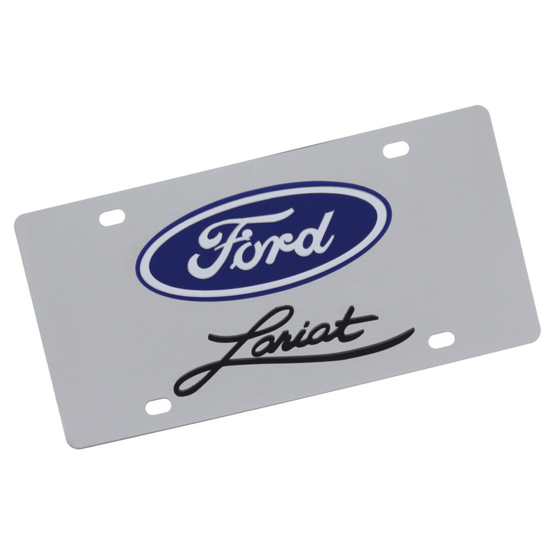 Ford Lariat Dual Logo License Plate Chrome Etsy