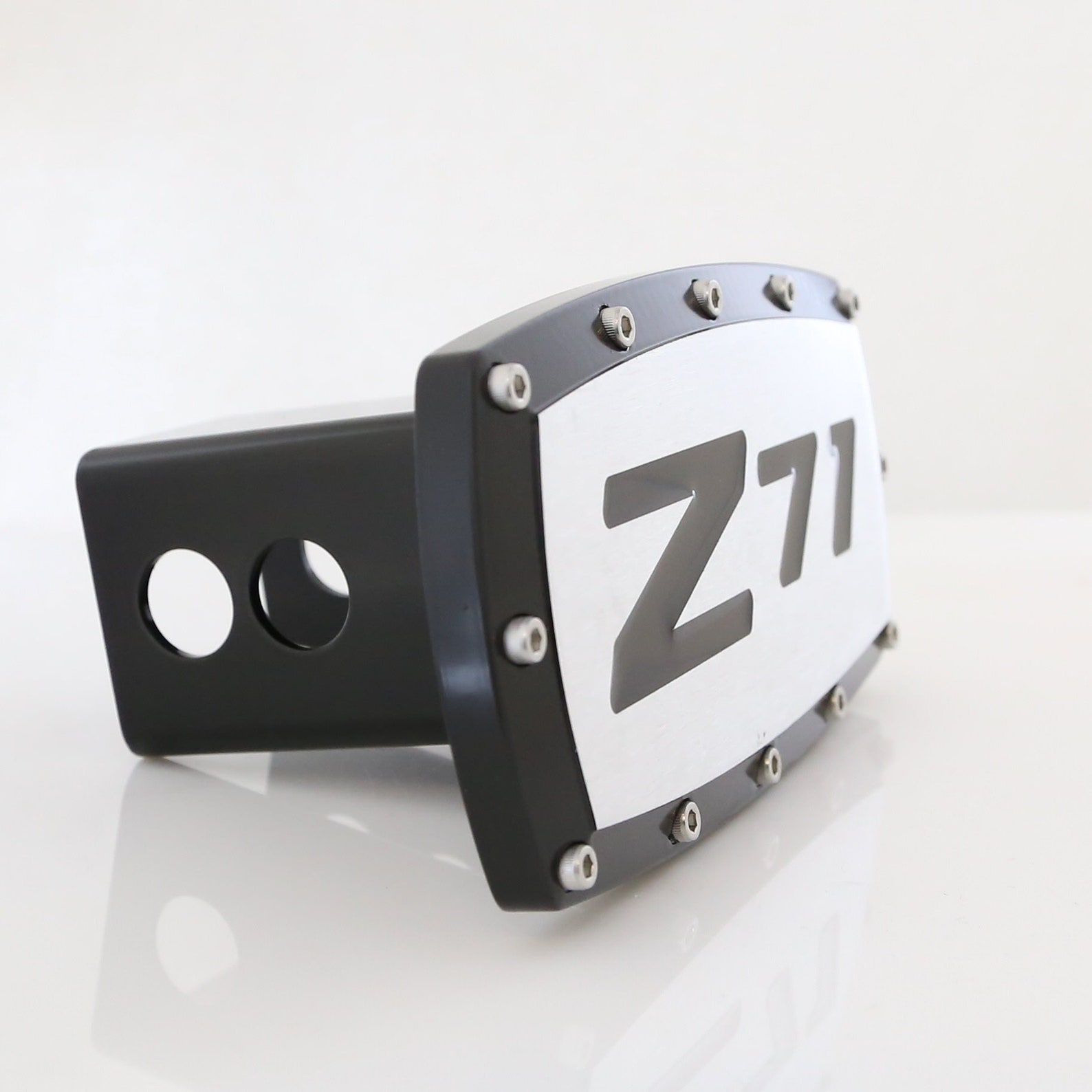 Chevrolet Z71 Billet Tow Hitch Cover black Trim on Chrome Etsy
