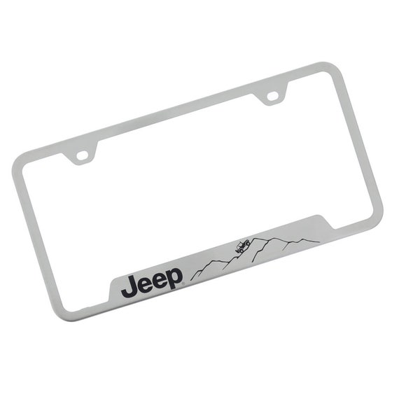 Jeep License Plate Frame brushed Chrome Etsy