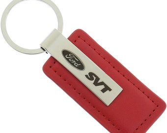 Ford SVT Leather Keychain (Red)