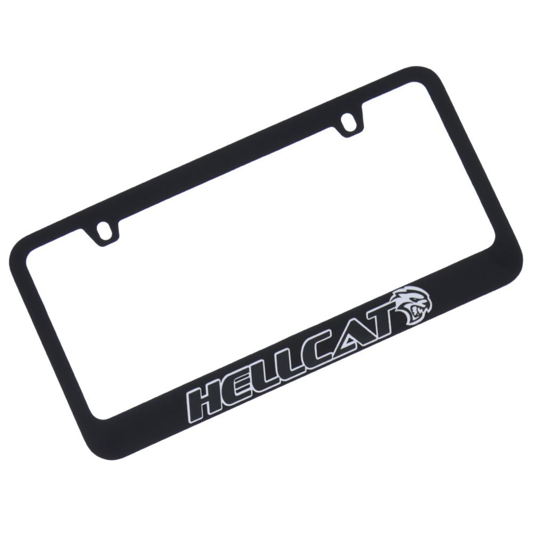 Dodge Hellcat License Plate Frame chrome on Black Etsy