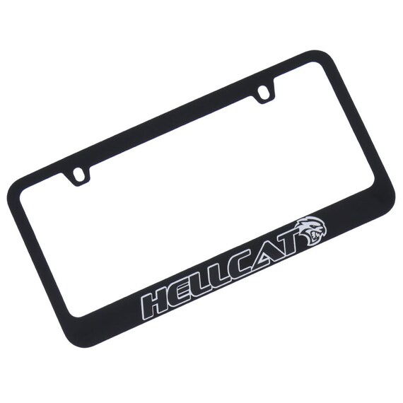 Dodge Hellcat License Plate Frame chrome on Black Etsy