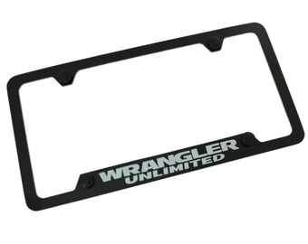 Jeep wrangler unlimited license plate frame with 4 hole (black)