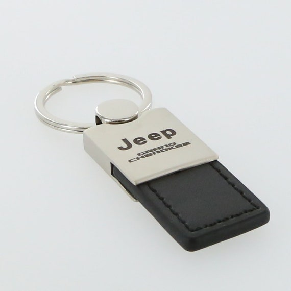 Jeep Grand Cherokee Duo Black Leather Key Chain Jeep Grand Cherokee Duo Black Leather Key Chain