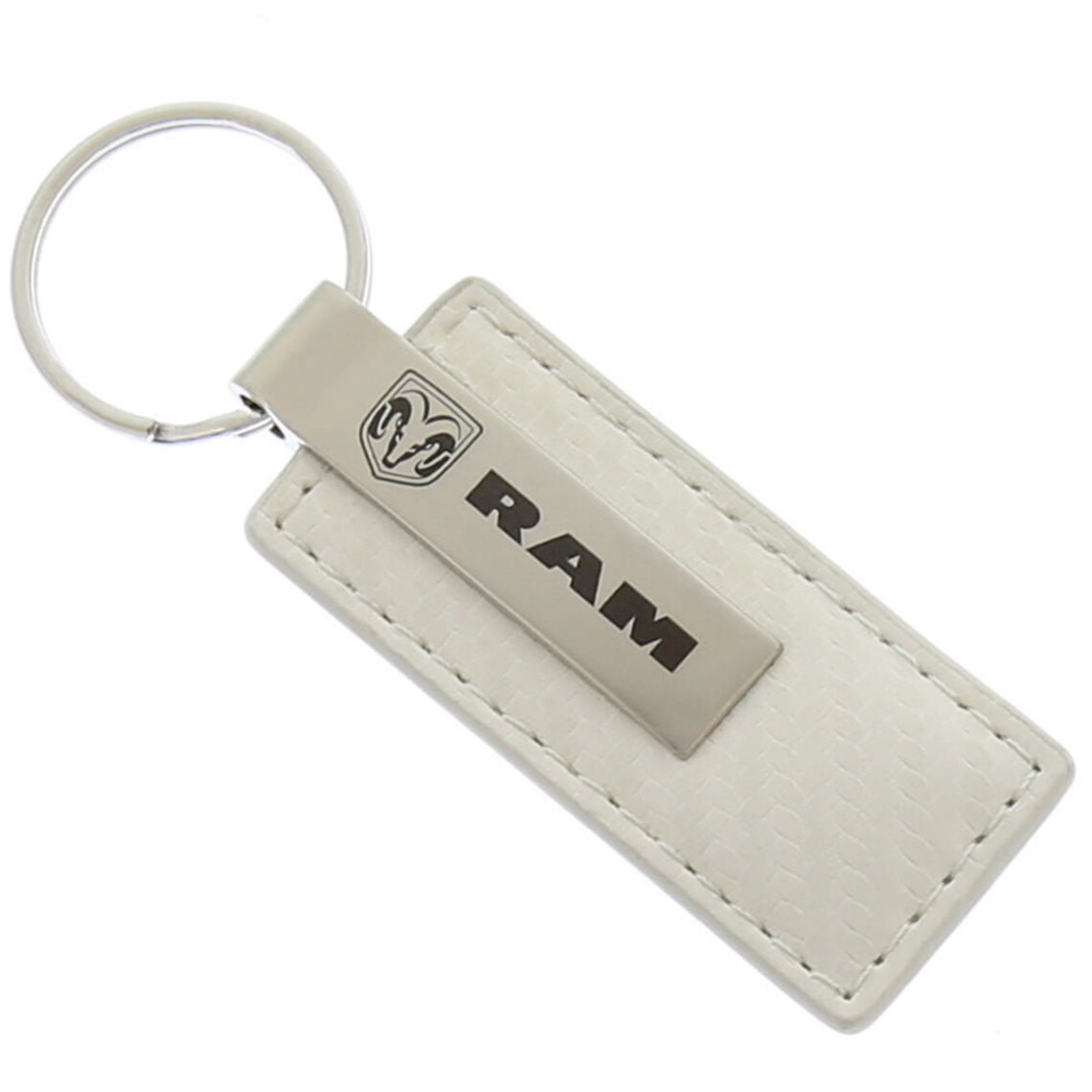 Dodge ram carbon fiber leather keychain white Etsy