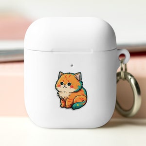 Cute Kawaii Cat Kitten AirPod and AirPod Pro Rubber Case - Adorable Protection for Your Earbuds