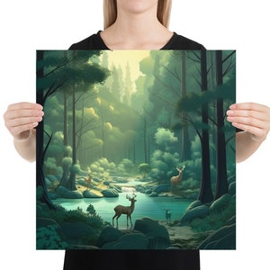 Enchanted Fairytale Forest Pixar 3D Style Wall Art Poster