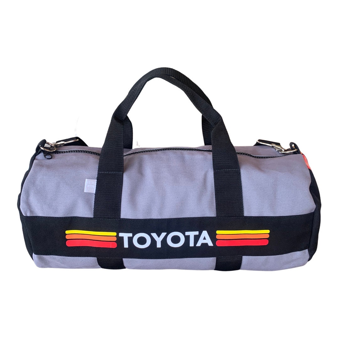 Retro Toyota Duffel Bag with custom personalization panel Etsy