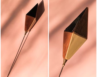 Alfiler de sombrero/alfiler de palo de madera Art Déco antiguo