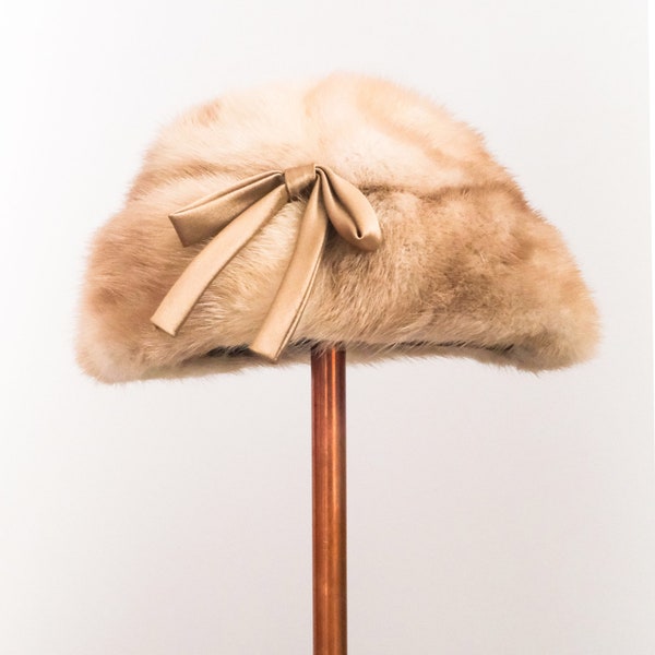 Vintage 1950s/60s Mink Fur Hat // Christine Original Hat