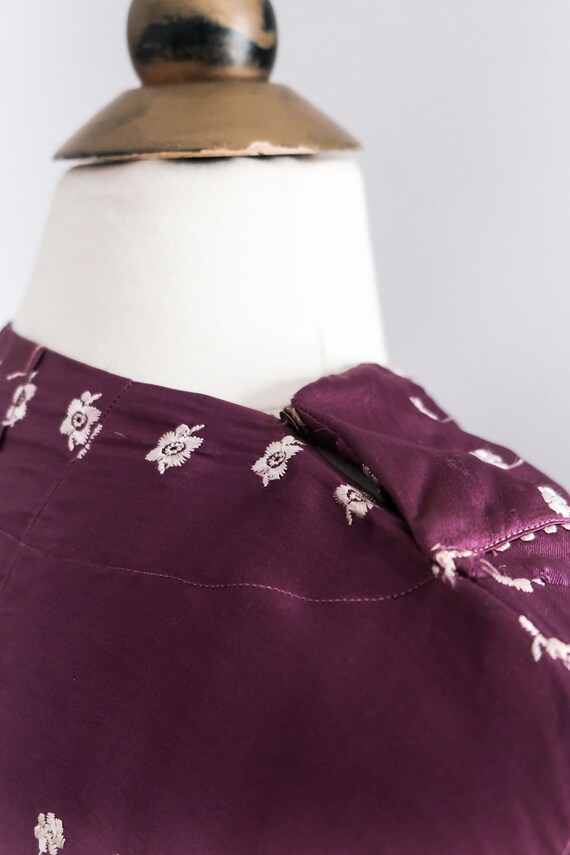 Antique 1920’s Embroidered Satin Tunic Dress • M/L - image 10