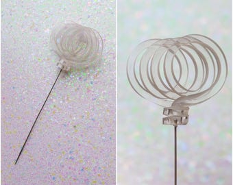 Alfiler de sombrero/alfiler de palo con espiral de Lucite estilo Art Déco vintage