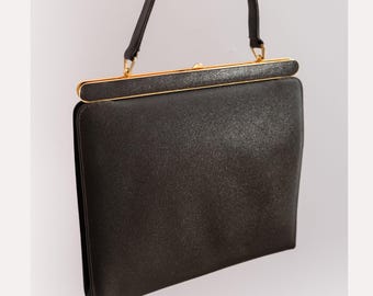 Vintage 1950’s/60’s Tarkor Brown Leather Handbag