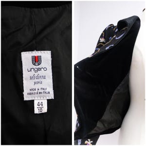 Vintage UNGARO 1980-tals quiltad blommig kavaj • S bild 10