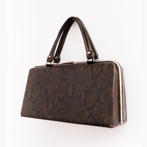 Vintage 50er Jahre Faux-Reptile Vinyl Handtasche