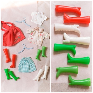 Vintage 10pc LOT of 1950’s/60’s/70’s BARBIE Clothes and Boots