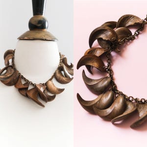 Vintage 1940’s Novelty Walnut Wooden Husk Necklace