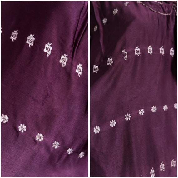 Antique 1920’s Embroidered Satin Tunic Dress • M/L - image 9