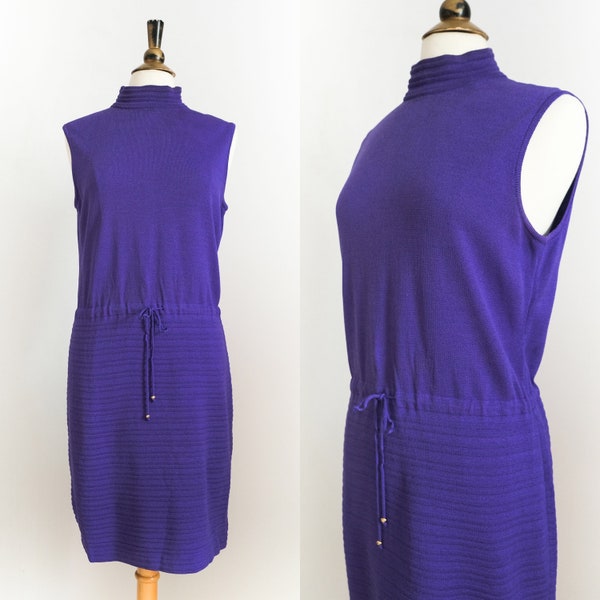 Vintage 1970’s St. John’s Knitted Purple Sweater Dress • M