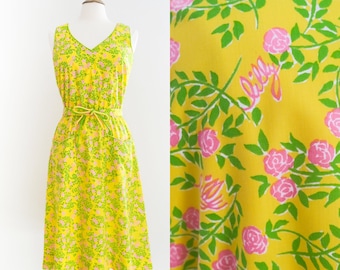 Vintage 1960s Lilly Pulitzer Floral Dress: Yellow "The Lilly" • S/M