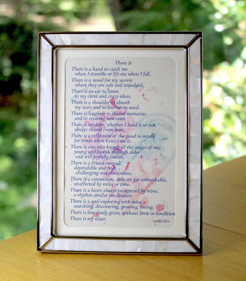 There is a Poem Honoring Sisters, Biological and Otherwise Etsy