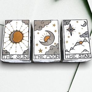 Tarot Bois Peint à la Main - Bibelot - Boîte à bijoux