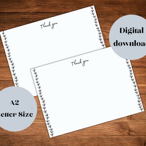 Printable A2 Letter, Simple Thank You Note, Thank You Card