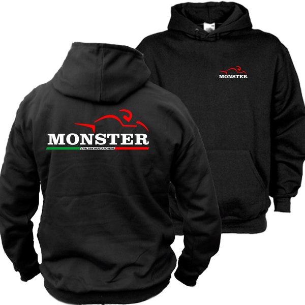 Ducati Monster Kapuzenpullover - Hoodie -Doppelseitiger Aufdruck