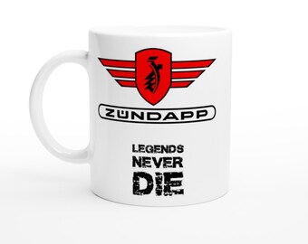 Zündapp white ceramic cup