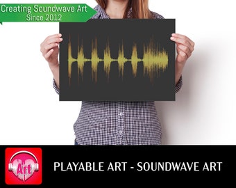 Gifts for him - Create your own custom Soundwave Art print, playable with the soundwave art app - no QR code needed.