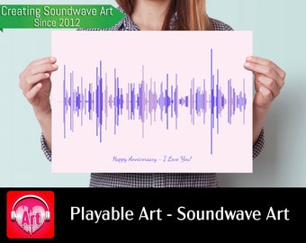 First Anniversary - Paper. Soundwave Art - Create your own custom Sound wave Art, playable with the soundwave art app - no QR code needed.