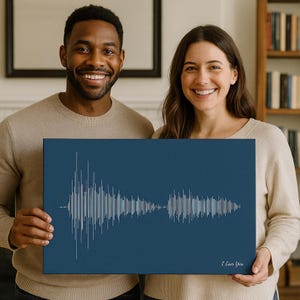 Playable Soundwave Art Canvas | Loved One’s Voice Print | Memorial Keepsake | Wedding Vows