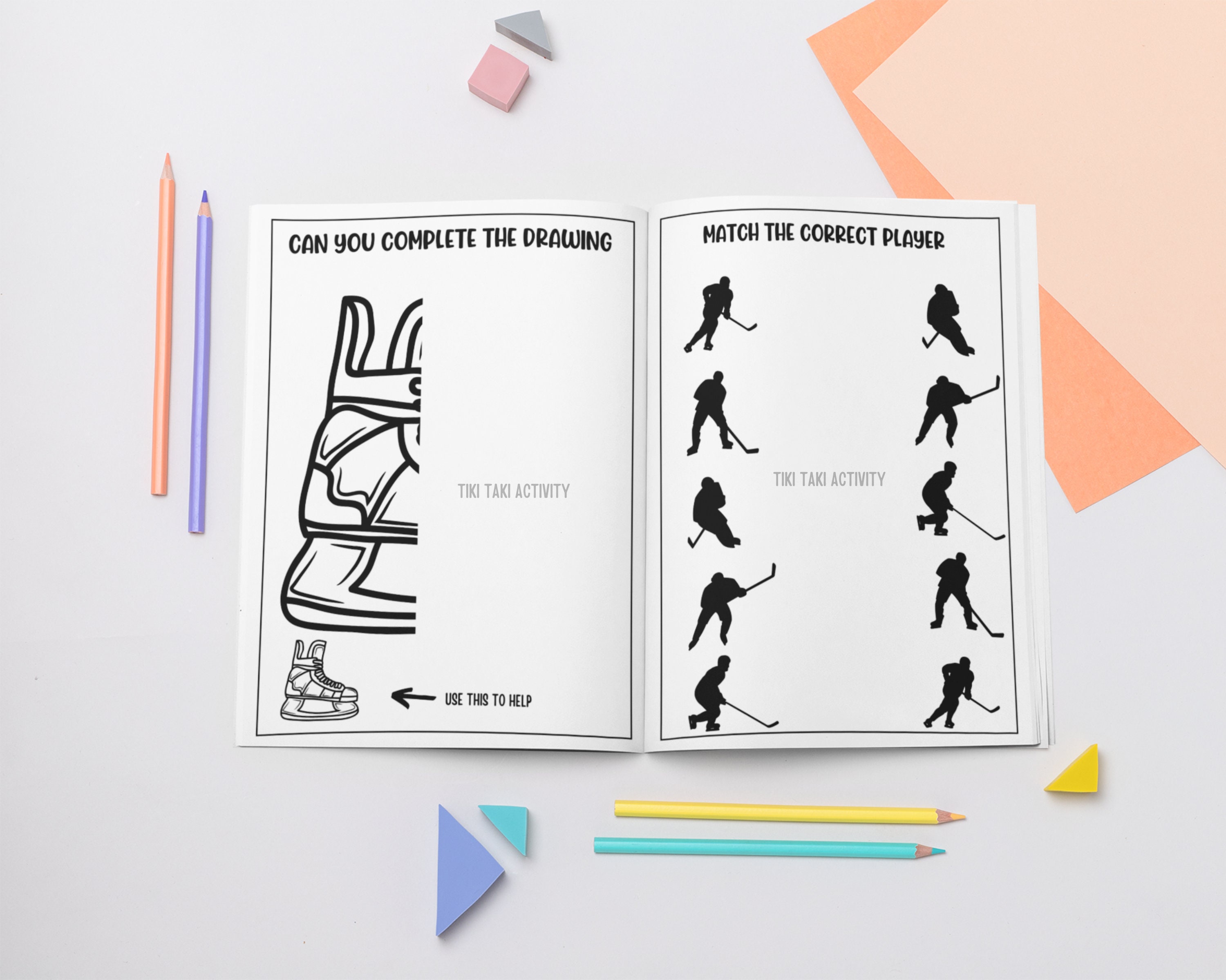 Ice Hockey Activity Pages Printable Ice Hockey Sheets Ice Etsy