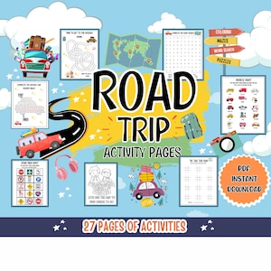 Road Trip Activity Pages: Kids Travel Games Printable (PDF)
