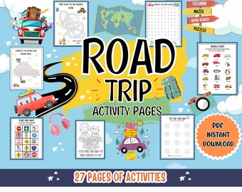 Road Trip Activity Pages, Activity Printable, Travel Activities, Road Trip Games, Kids Travel Games, Car Games, Travel Printables, Road Trip