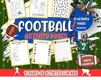 Football Activity Pages: Super Bowl Coloring & Games (Digital Download)