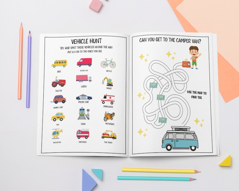 Road Trip Activity Pages, Activity Printable, Travel Activities, Road ...