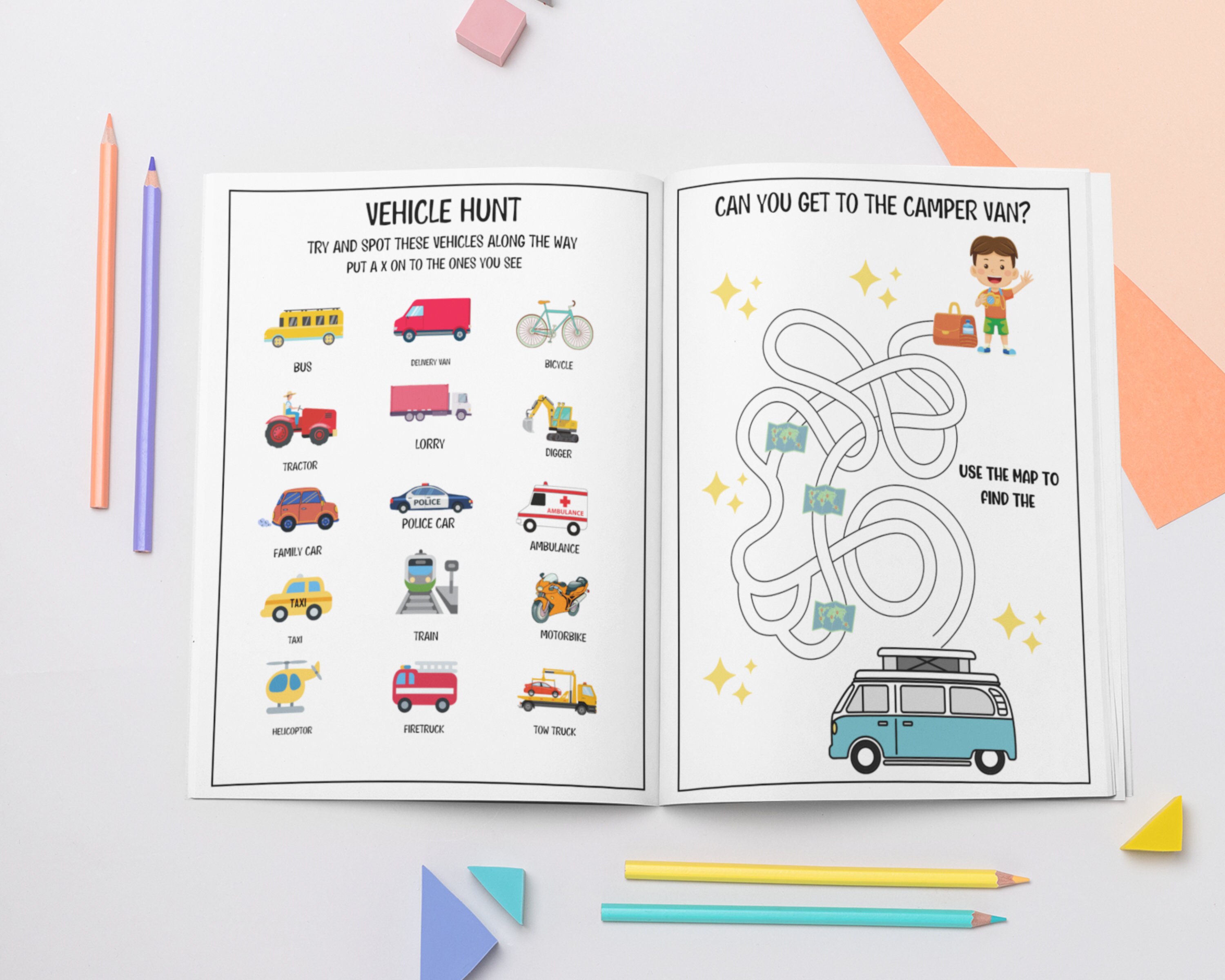 Road Trip Activity Pages, Activity Printable, Travel Activities, Road Trip Games, Kids Travel ...