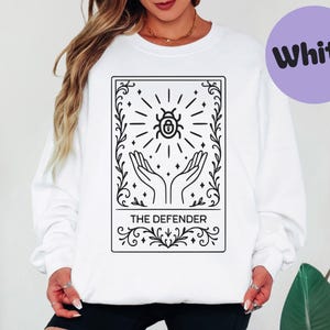 Cybersecurity-ingenieur tarotkaart-sweater, IT-beveiligingstechnicus, verdediger ronde hals, SOC-analist, grc, sre, DevSecOps, ethische hacker