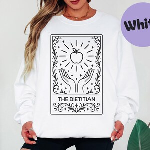 Das Diätetiker-Tarot-Karten-Sweatshirt, Geschenke für registrierte Diätetiker, Rundhalsausschnitt für Ernährungsgesundheit, RD Ernährungswissenschaftler, Personal Trainer