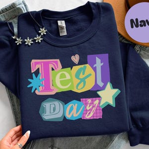Retro Y2K Test Day Sweatshirt, Ransom Note Teacher Testing Crewneck, State Testing Sweater, Testing Coordinator, Teacher State Testing