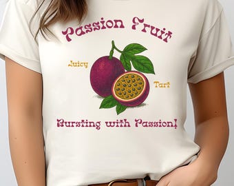 Passion Fruit Vintage Unisex Shirt | Juicy Tart Fruit Tee | Bursting with Passion | Retro Foodie Graphic | Vintage Fruit Stand