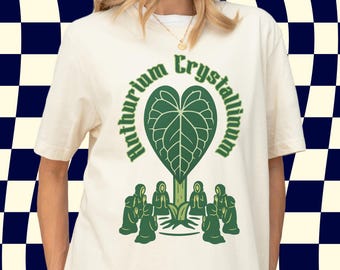 Maglietta Anthurium Crystallinum, Culto delle piante, Maglietta Occulta Strega, Maglietta con pianta spettrale, Regalo per amanti delle piante, Collezionista di piante da appartamento tropicali