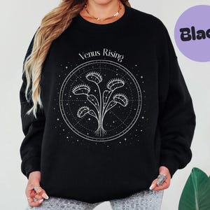 Venus Flytrap Botanical Star Chart Sweatshirt, Astrology Carnivorous Plant Crewneck, Dionaea Muscipula Celestial Constellation Houseplant