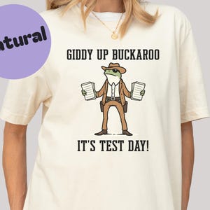 Grappige kikker cowboy testdag shirt, westerse leraar test T-shirt, staat test T-shirt, test coördinator shirt, leraar staat test T-shirt
