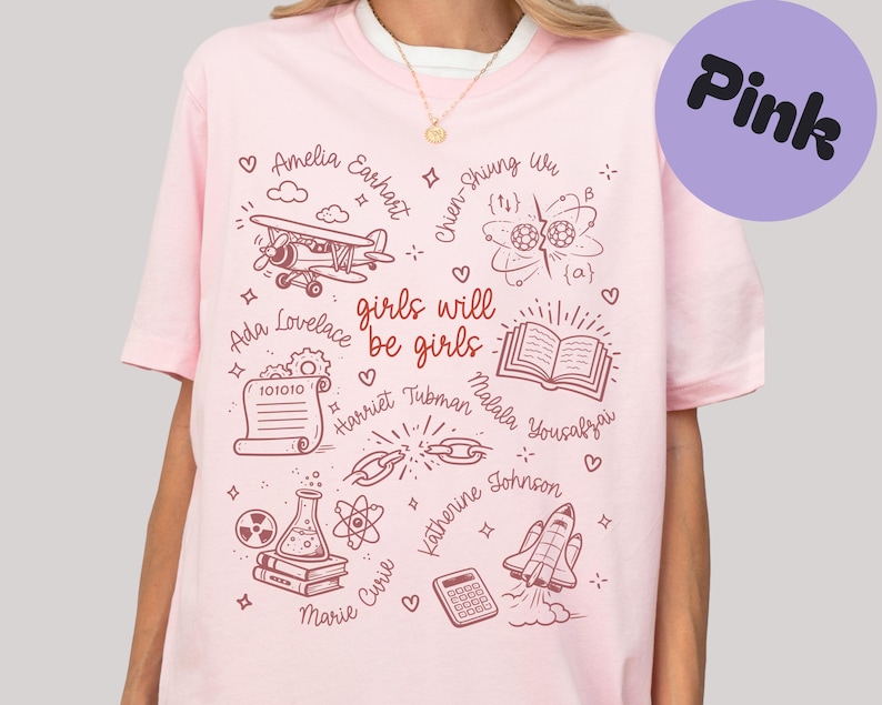 Empowering Women Graphic Tee, Inspirational T-Shirt for Girls, Pink Shirt with Motivational Quotes, Feminist Apparel, Casual Chic Top