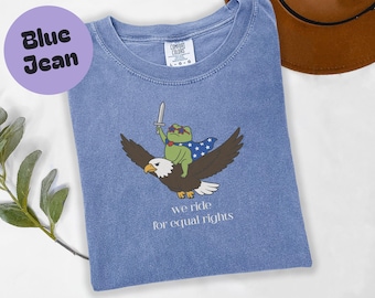 Liberal 4th of July Comfort Colors Shirt, Funny Frog Political Tee, Anti Independence Day T-shirt, Resist Sweatshirt, Equal Rights Tee