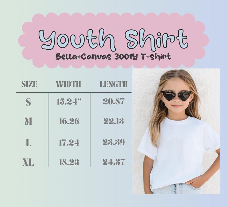 Youth Shirt, Bella+Canvas 3001Y T-Shirt, Kids Clothing, Casual Wear, comfy fit, Summer Fashion, Childrens Apparel, Trendy Top