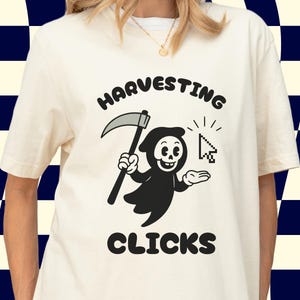 Funny Tech Grim Reaper T-Shirt, Spooky UX Tee, Halloween Programmer Shirt, Scary Designer Tee, Retro Cartoon, Dark Humor, Sarcastic T-Shirt